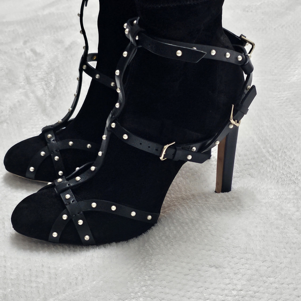 Jimmy Choo Black Studded Heeled Boots